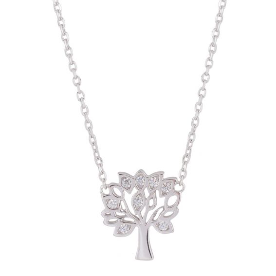 Bijou argent/plaqué or Gemstone tree of life necklace