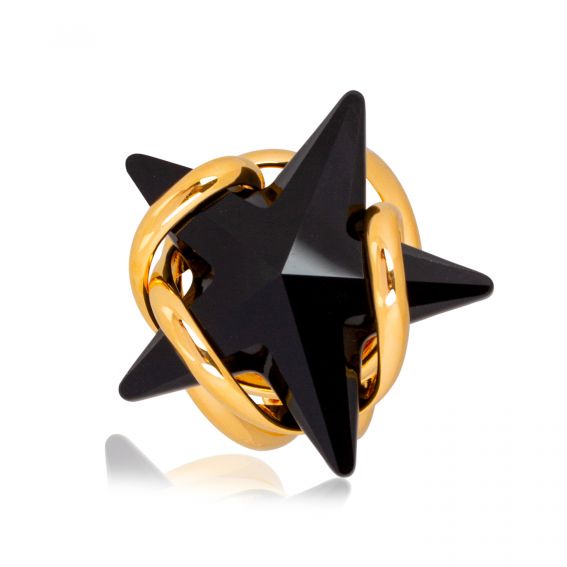 Andrea Marazzini Marazzini Swarovski Kristallen Ster Zwarte Ring