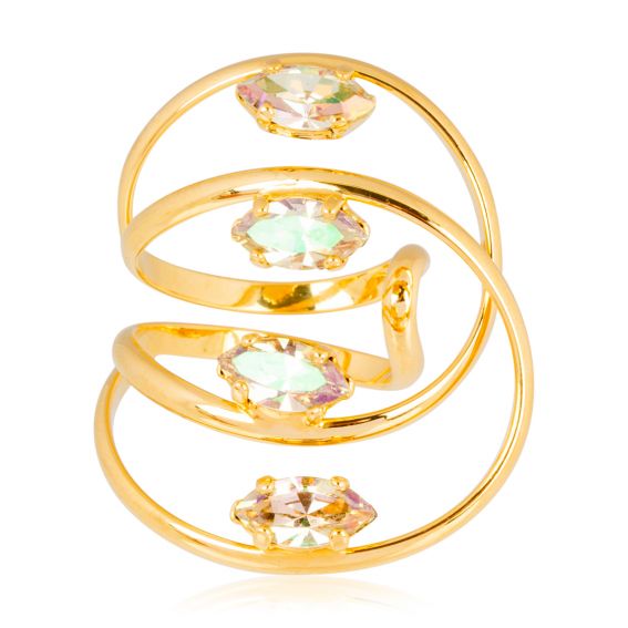 Andrea Marazzini Ring Marazzini Swarovski Crystal Navette Luminous Green LA