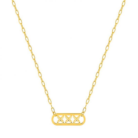 Bijou or et personnalisé 9ct yellow gold triplets necklace