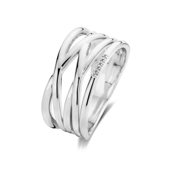 Linear ring - 5 diamonds