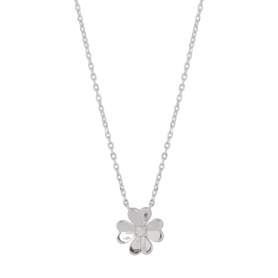 Bijou argent/plaqué or daisy necklace in 925 silver and stone