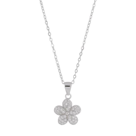 Bijou argent/plaqué or daisy necklace in 925 silver and stones