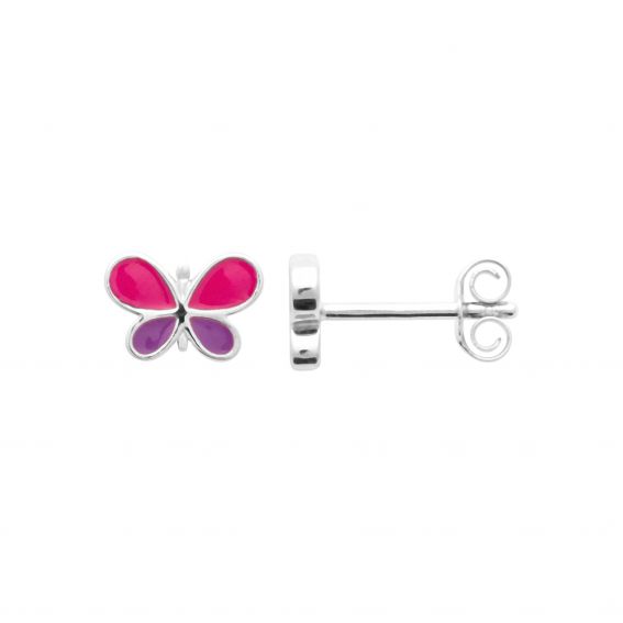 Bijou argent/plaqué or 925 silver enamelled butterfly drill