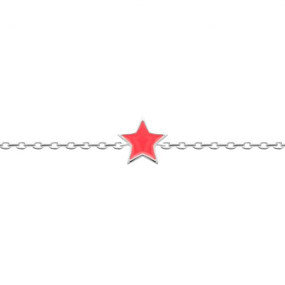 Bijou argent/plaqué or Bracelet en argent 925 avec étoile émaillée rose