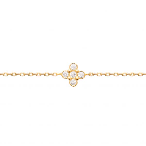 Bijou argent/plaqué or 18k gold plated cross bracelet