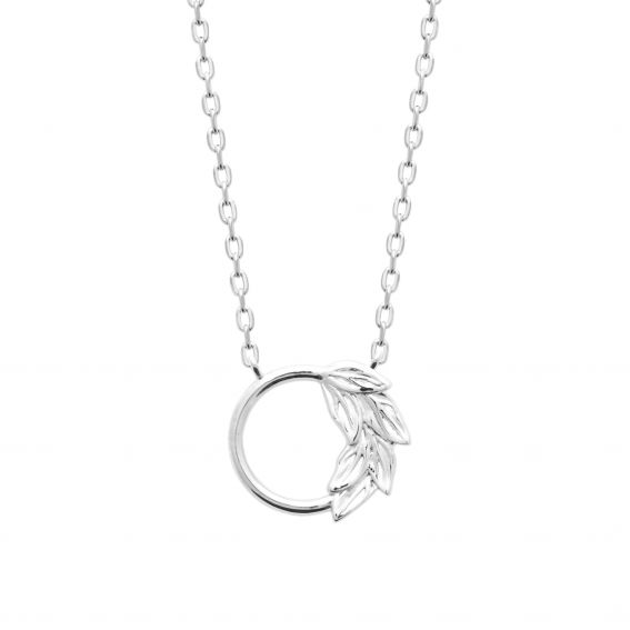 Open disc and leaf necklace...