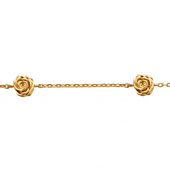 Bijou argent/plaqué or 18k gold plated 4 rose bracelet