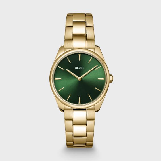 Cluse Féroce Petite Watch Steel Green, Gold Colour