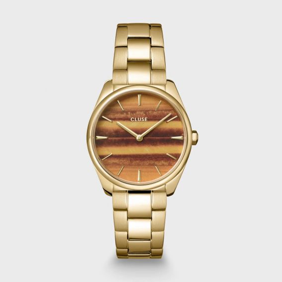 Cluse Féroce Petite Watch Steel Tiger's Eye, Gold Colour