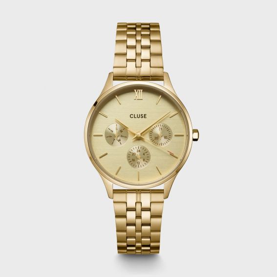 Cluse Minuit Multifunction Watch Steel, Full Gold colour