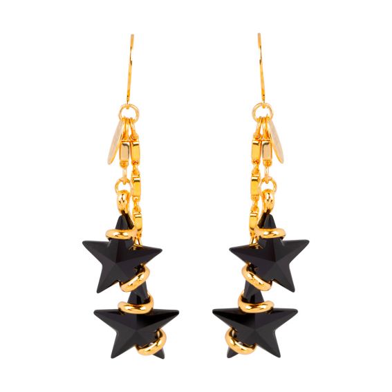 Andrea Marazzini Marazzini Swarovski Crystal Star Black double earrings