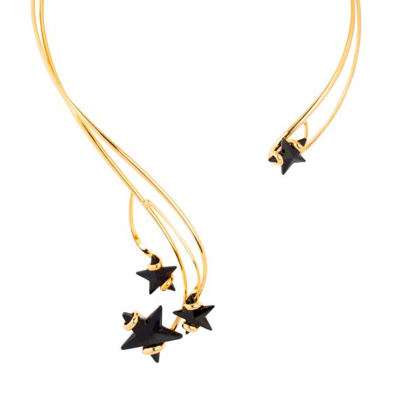 Andrea Marazzini Collier rigide Marazzini Cristal Swarovski Star Black Vertical Simple