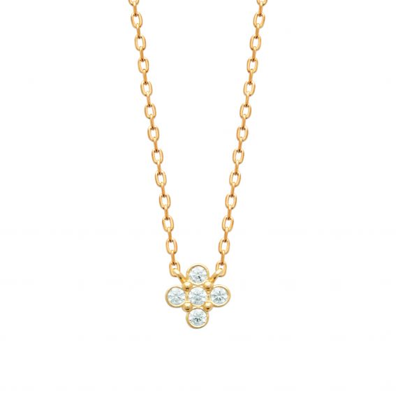 Bijou argent/plaqué or Clover 18k gold plated necklace