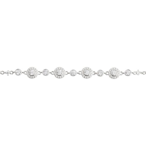 Bijou argent/plaqué or Met juwelen versierde schijfarmband