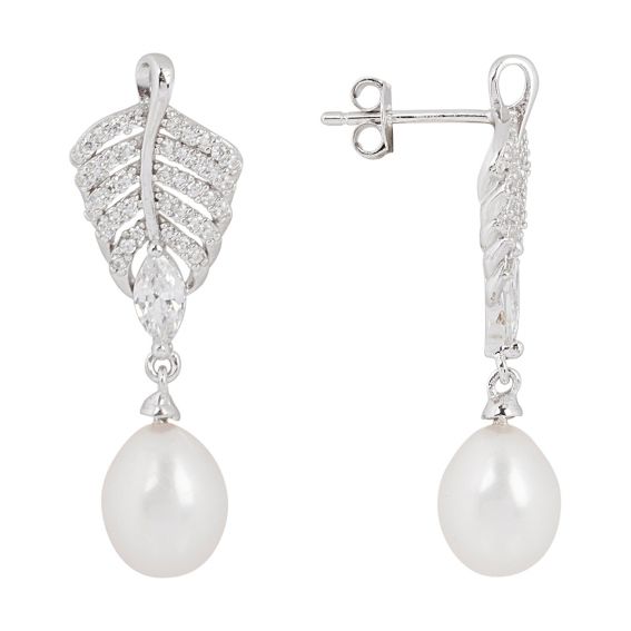 Bijou argent/plaqué or Leaves and pearls