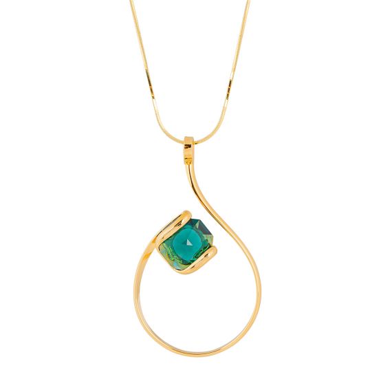 Andrea Marazzini Marazzini Swarovski Crystal Octagon Emerald Necklace