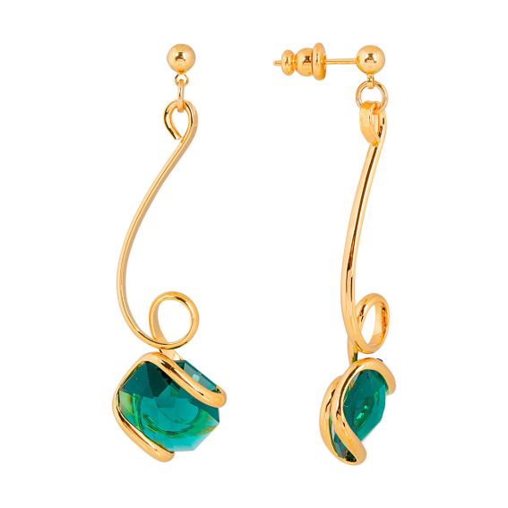 Andrea Marazzini Marazzini Swarovski Crystal Octagon Emerald E3 Earrings