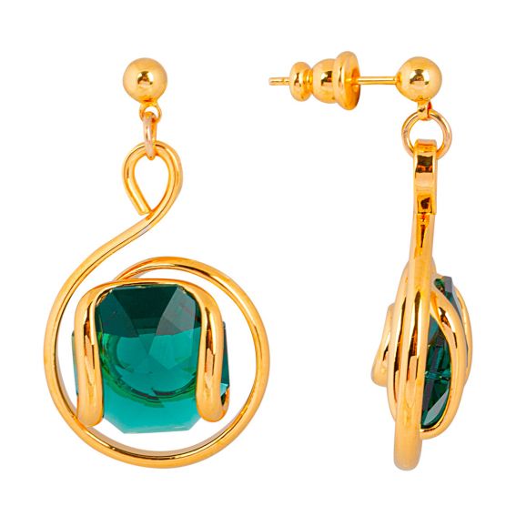 Andrea Marazzini Boucles d'oreilles Marazzini Cristal Swarovski Octagon Emerald E6