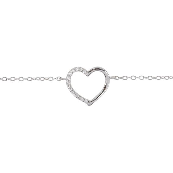 Bijou argent/plaqué or Half-stone heart bracelet