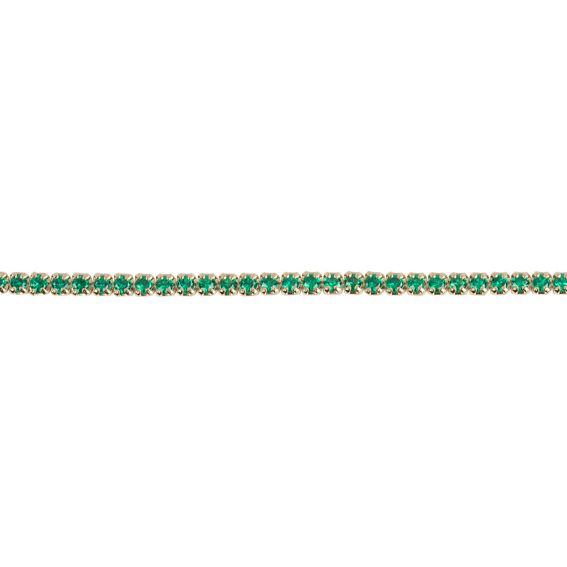 Bijou argent/plaqué or Gold emerald tennis bracelet