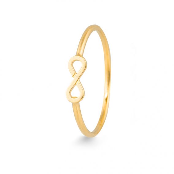 Bijou or et personnalisé 9 karaat geelgouden mini-infinity ring