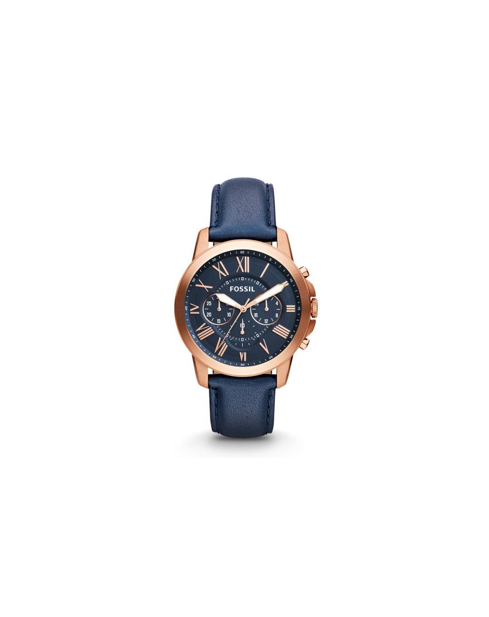 Fossil - Watch Grant Leather Chronograph - Blue