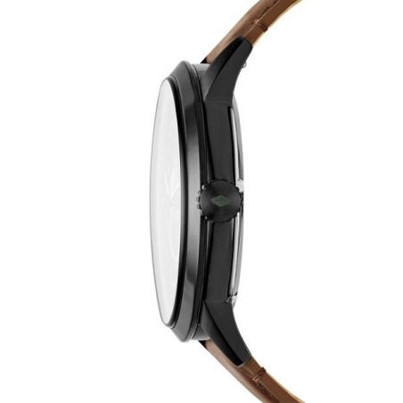 Montre Townsman automatique en cuir brun 48 mm - Montre Fossil pour homme