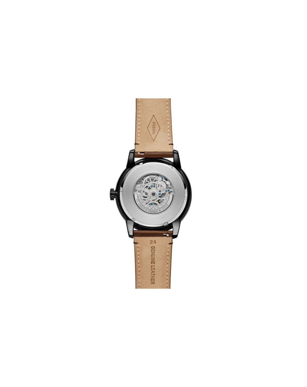 Montre Townsman automatique en cuir brun 48 mm - Montre Fossil pour homme