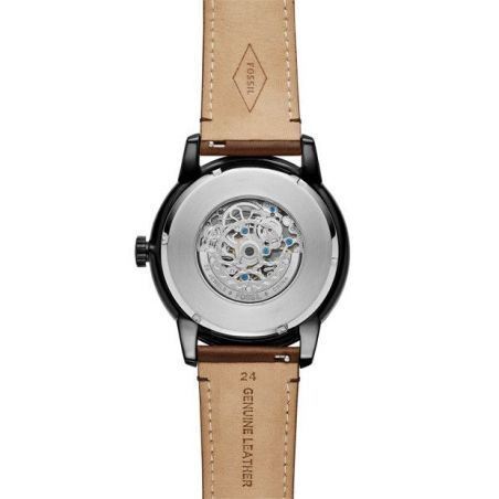 Montre Townsman automatique en cuir brun 48 mm - Montre Fossil pour homme
