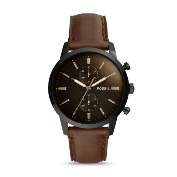 Fossil - Watch Townsman brown leather chronograph 44mm