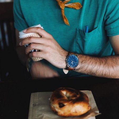 Montre La Minimaliste extra-plate à trois aiguilles en cuir brun clair - Montre Fossil pour homme