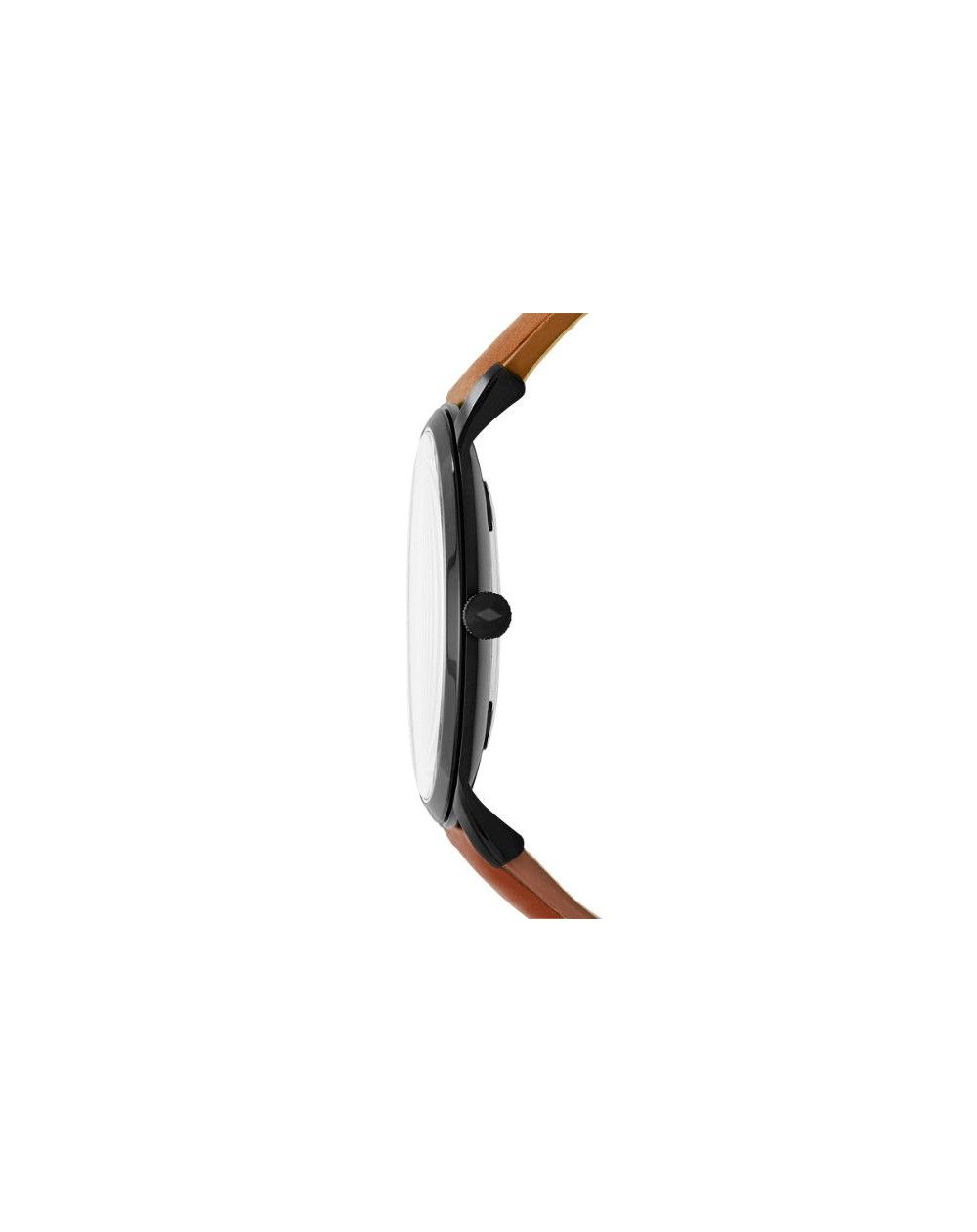 Montre La Minimaliste extra-plate à trois aiguilles en cuir brun clair - Montre Fossil pour homme