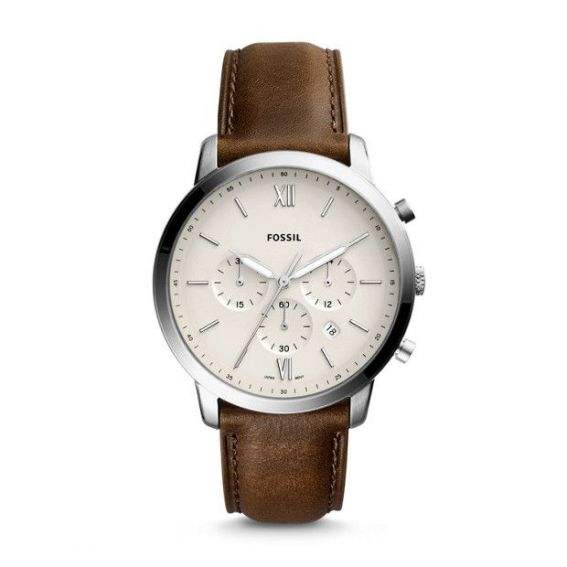 Fossil - Watch Neutra brown leather chronograph