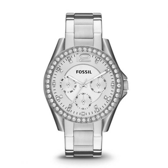 Montre Riley multifonction en acier inoxydable - Montre Fossil pour femme