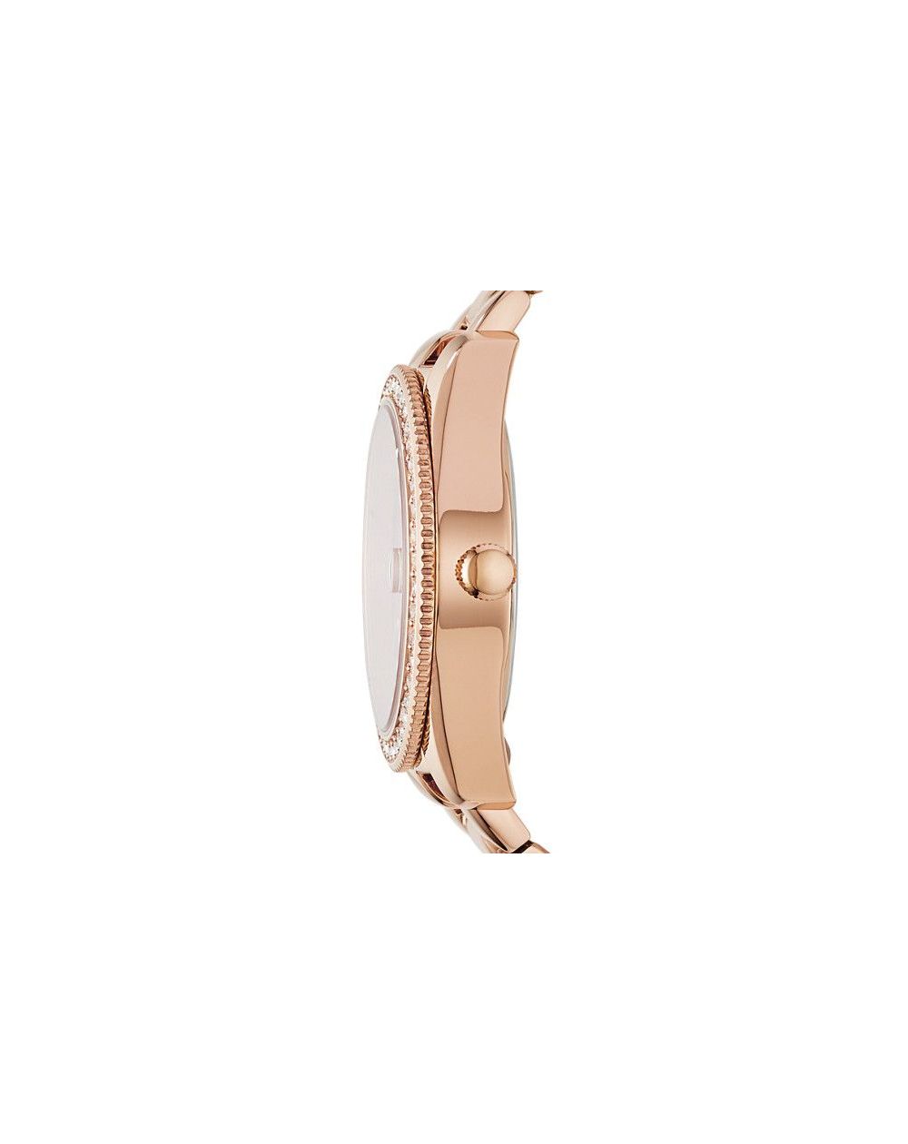 Montre Scarlette à trois aiguilles avec date en acier inoxydable doré rose - Montre Fossil pour femme