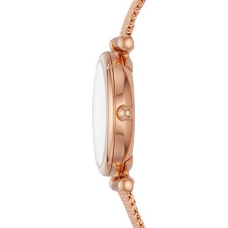 Montre Carlie Mini à trois aiguilles en acier inoxydable doré rose - Montre Fossil pour femme