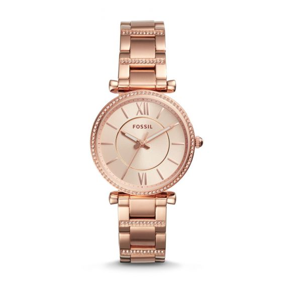 Fossil - Watch Carlie three stainless steel needles pink gold