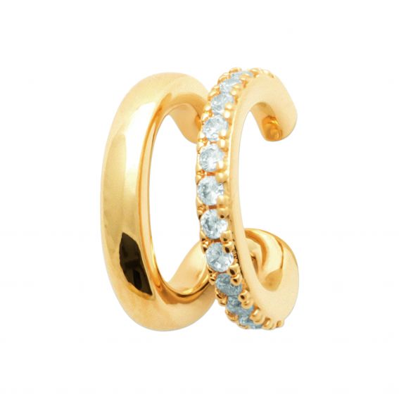 Bijou argent/plaqué or Gold-plated, jeweled ear ring sold individually