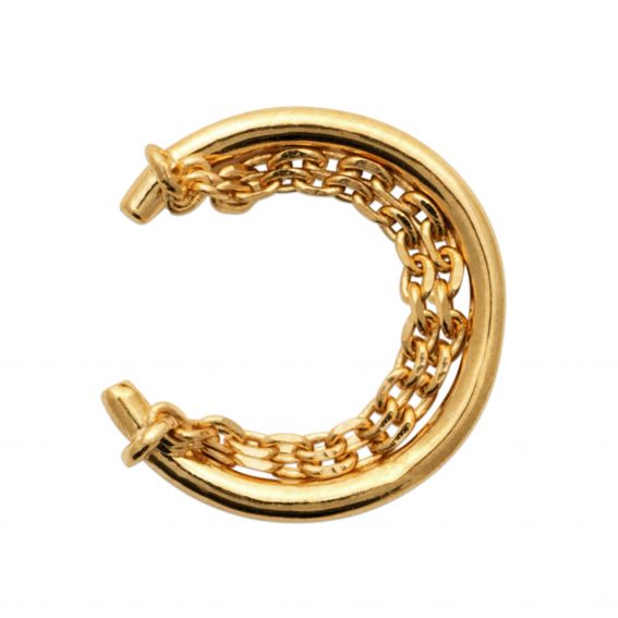 Bijou argent/plaqué or Gold plated ear ring with chain sold individually