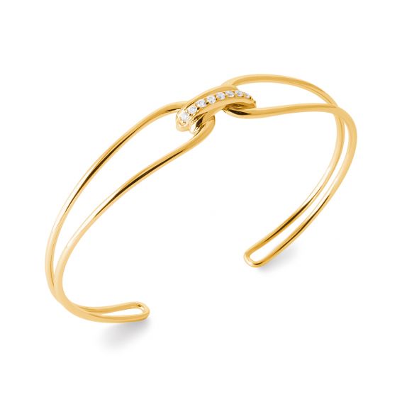 Open bangle with 18k gold...