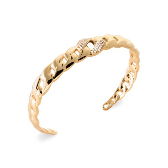 Open bangle with 18k gold...