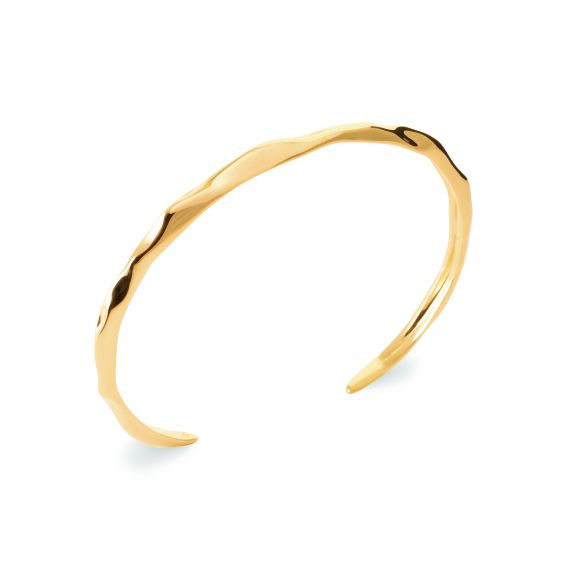 18k gold plated wavy open...