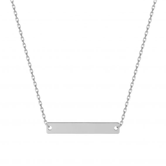 Bijou argent/plaqué or Engravable plaque necklace