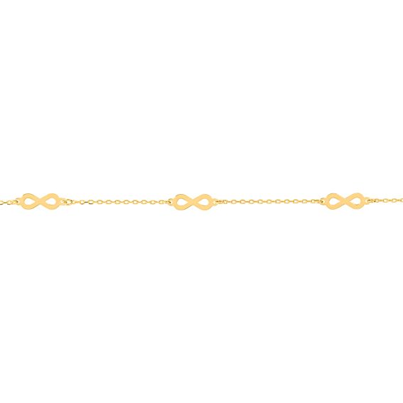 Bijou or et personnalisé 5 mini-infinities bracelet in 9 carat yellow gold