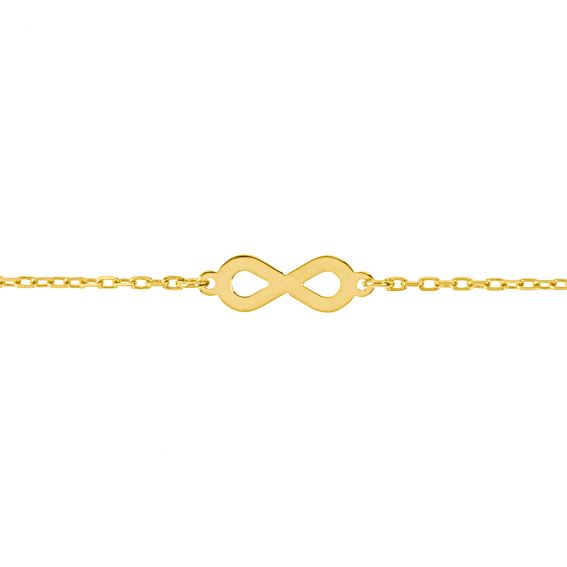 Bijou or et personnalisé 9 karaat geelgouden mini-infinity armband