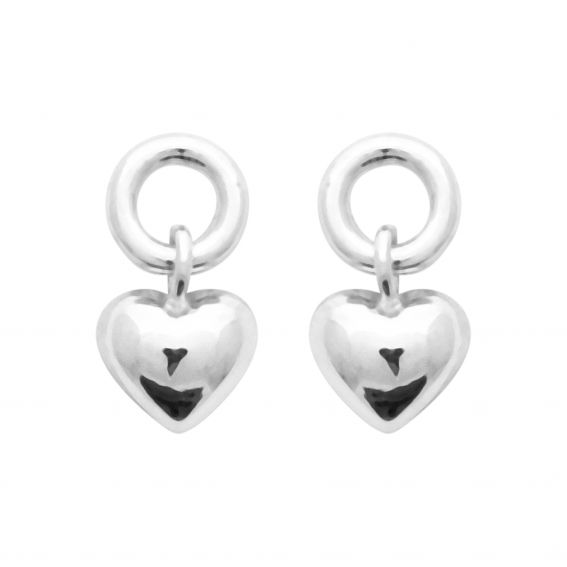 Bijou argent/plaqué or Rhodium-plated heart drill in 925 silver