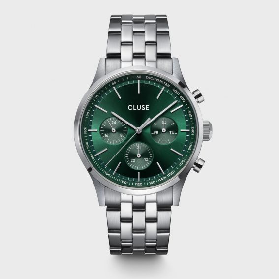 Cluse CLUSE horloge - Anthéor Multifunctioneel groen zilver