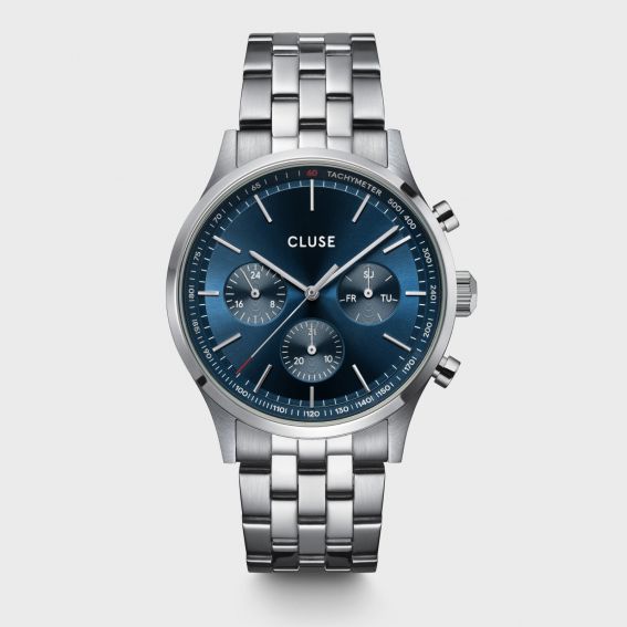 Cluse CLUSE horloge - Anthéor Multifunctioneel blauwzilver