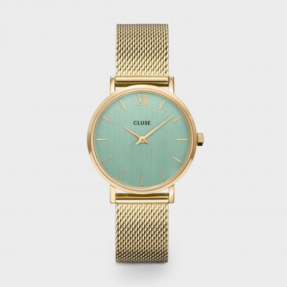 Cluse CLUSE-horloge - Minuit Mesh groen, goudkleur